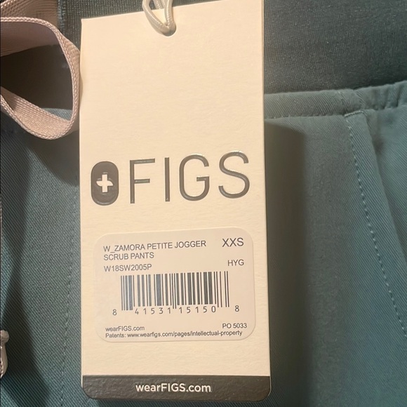 Womens New Figs Zamora Petite Jogger Scrub Pants Jade Hydrogreen - Picture 2 of 6